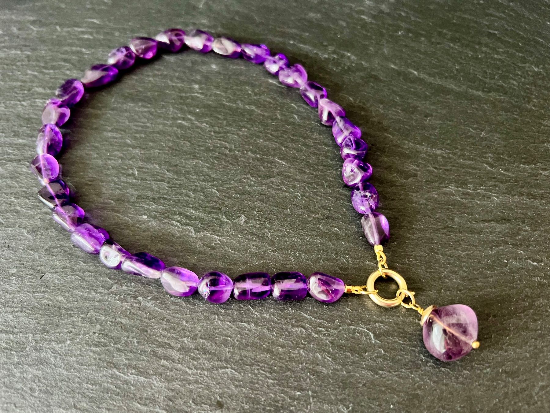 Catenine: Amethyst Halskette Silber Vergoldet – Nuovo e nell'imballaggio originale da Rüschlikon venduto da ThereseJewelryDesign 3