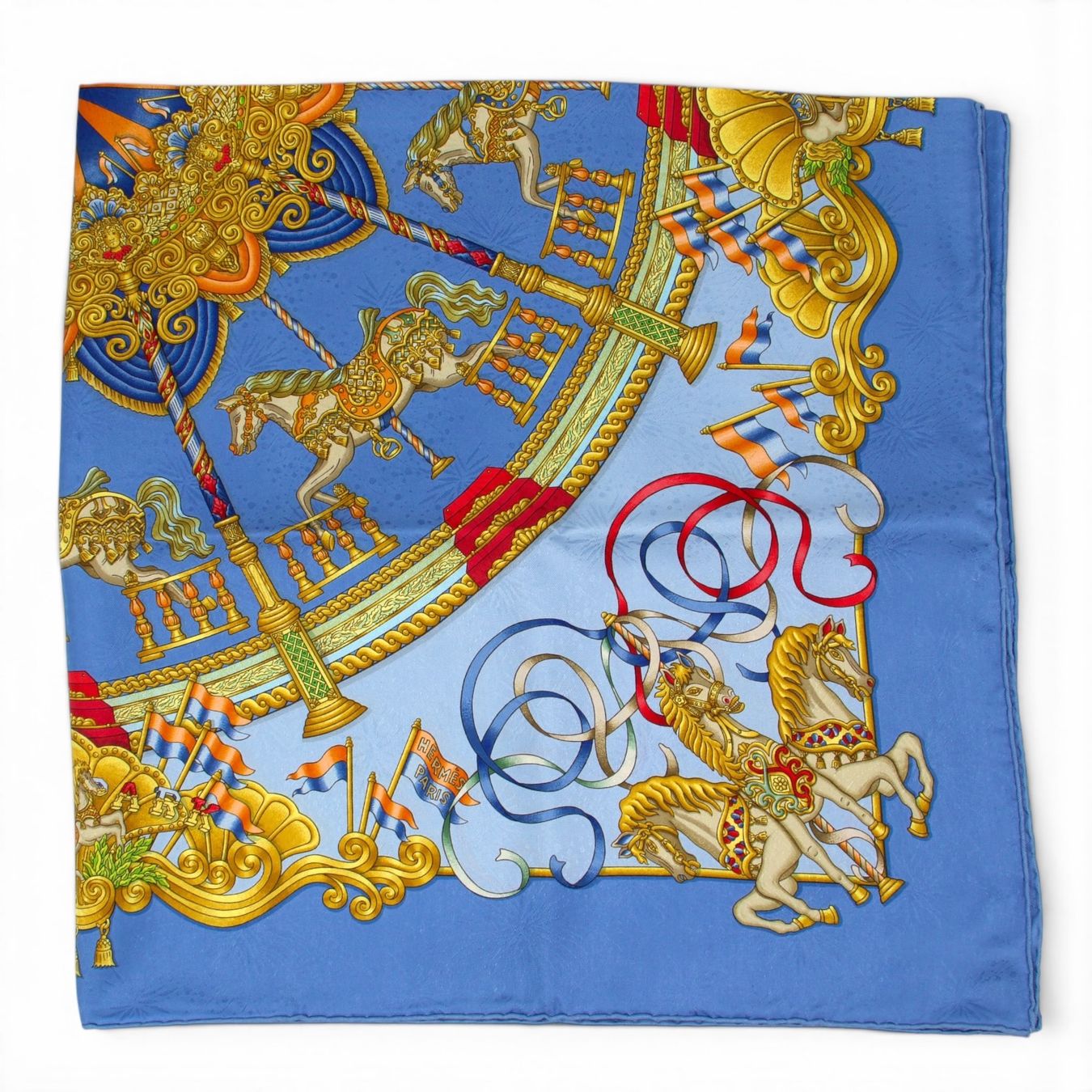 Hermès Foulard & Sciarpe: Hermès Carré "Lunapark" blau – Usato da Binningen venduto da Designerlabels