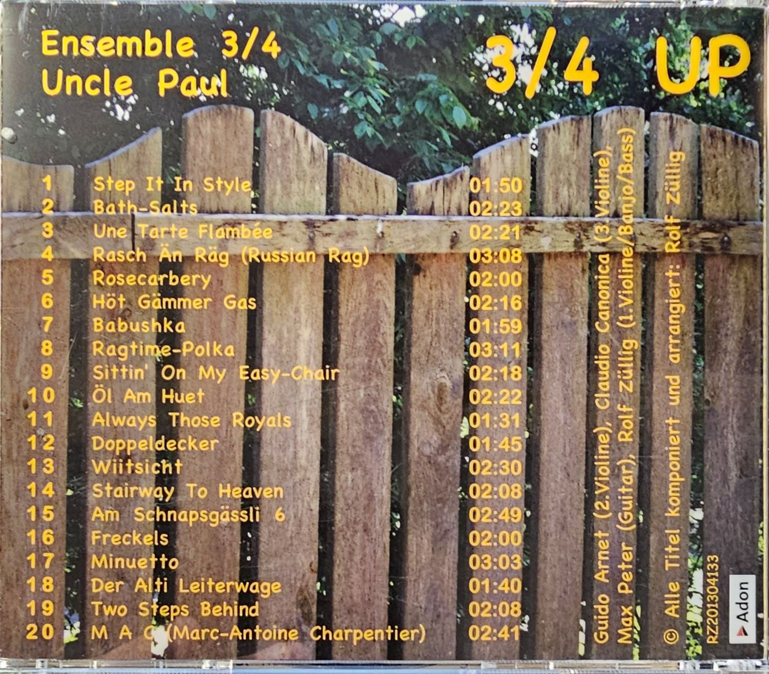CD: Ensemble 3/4, Uncle Paul - 3/4 Up – Usato da Wahlen b. Laufen venduto da Cg10 1