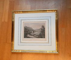 Gravure de paysage alpin encadrée
