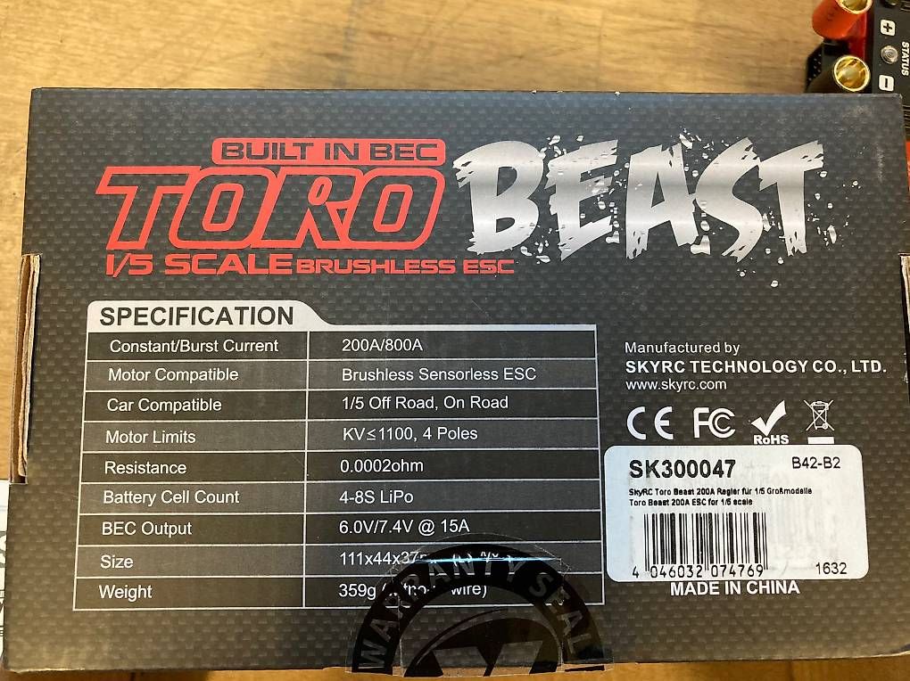 Componenti elettronici: Skyrc Toro Beast 200A Brushless Regler – Nuovo e nell'imballaggio originale da Kirchberg BE venduto da Multimeter_93 3