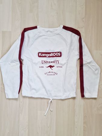 Damen Pullover KangaROOS Gr. S Weiss Bordeaux 100% Baumwolle