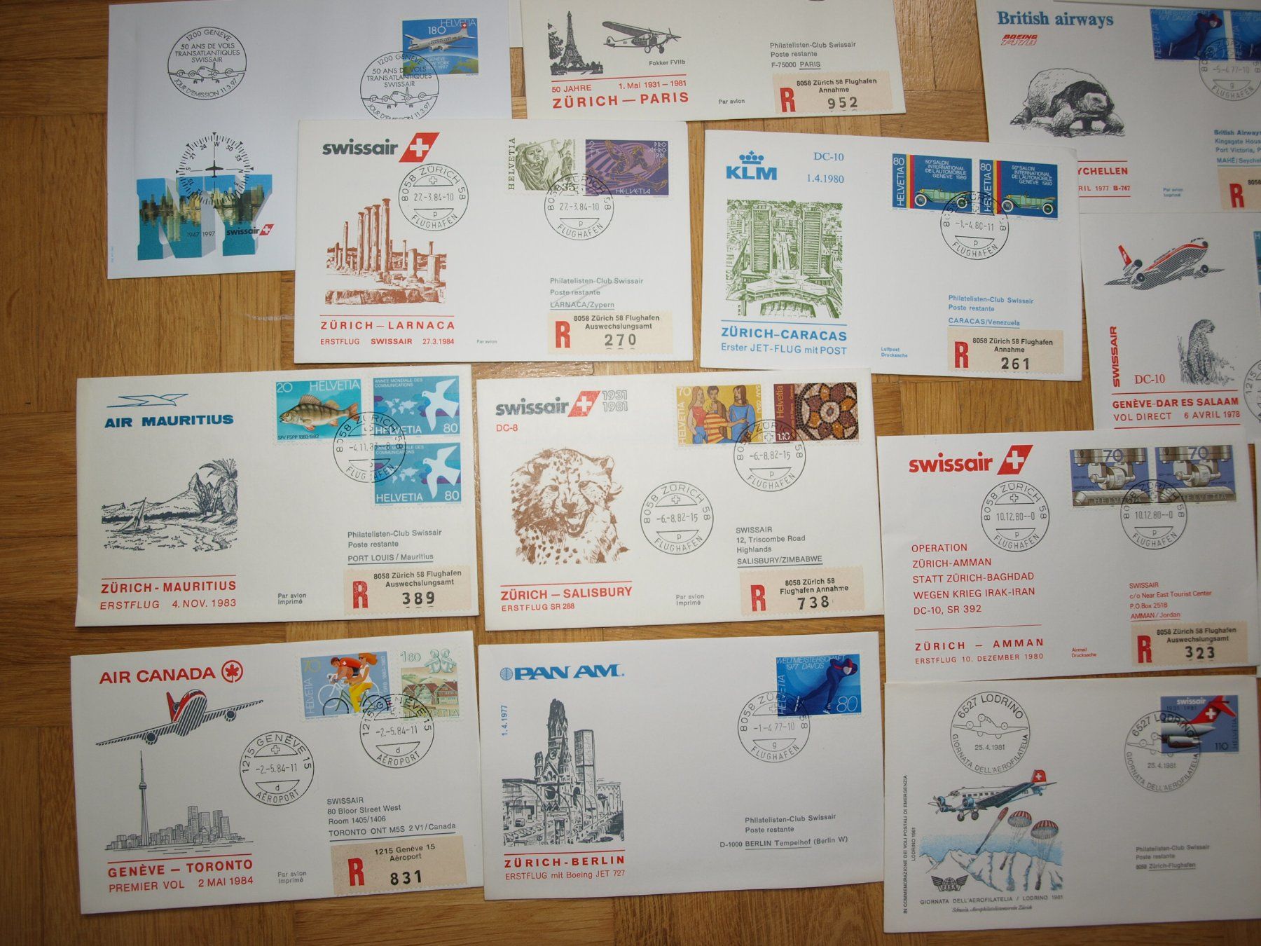 Tutti i francobolli: 22 Aviatik Briefe gebraucht  siehe Bilder. – Usato da Aarau venduto da Marcele0 3