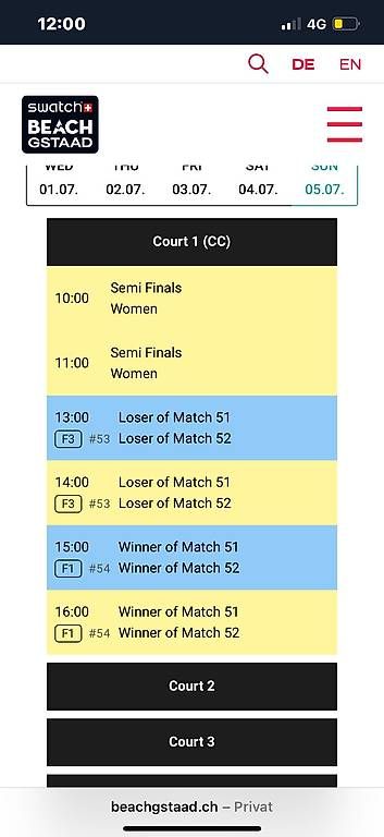 Biglietti: 3 Tickets Beachvolleyball Finaltag – Usato da Tegerfelden venduto da Siba1974