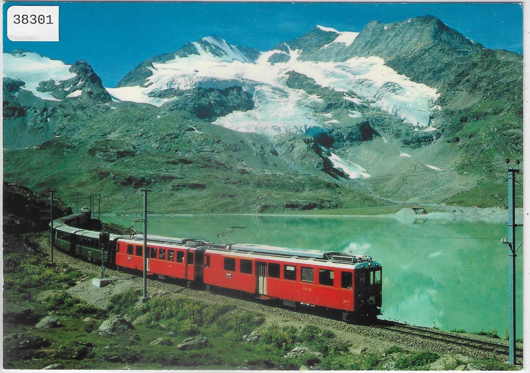 Cartoline postali: Die Berninabahn am Lago Bianco Berninapass – Usato da Ettingen venduto da Kartenplanet