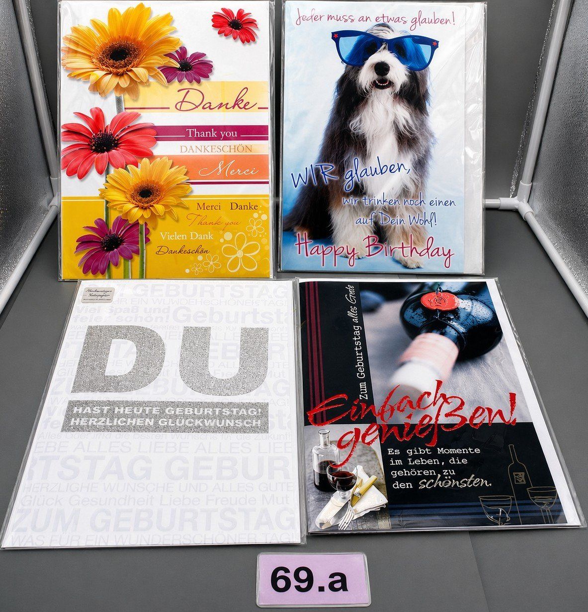Cartoline: 4 Glückwunschkarten, div. Motive, Nr. 69a – Nuovo e nell'imballaggio originale da Kottwil venduto da Crazyrolf
