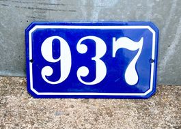 VINTAGE Emailschild Hausnummer 937 emaille ca! 17 x 10cm
