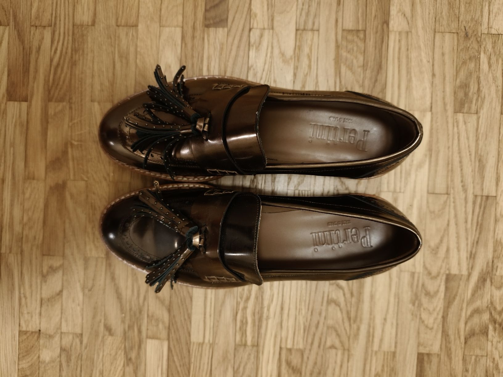 Damenschuhe: Damen-Loafers Pertini Leder bronzefarben – Gebraucht aus Zürich von Niko80046 2