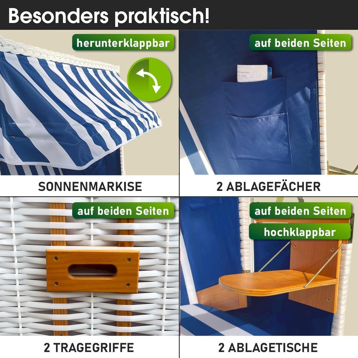 Sedie a sdraio: Strandkorb NORDERNEY DELUXE 120cm – Nuovo e nell'imballaggio originale da Bottighofen venduto da zaap 4