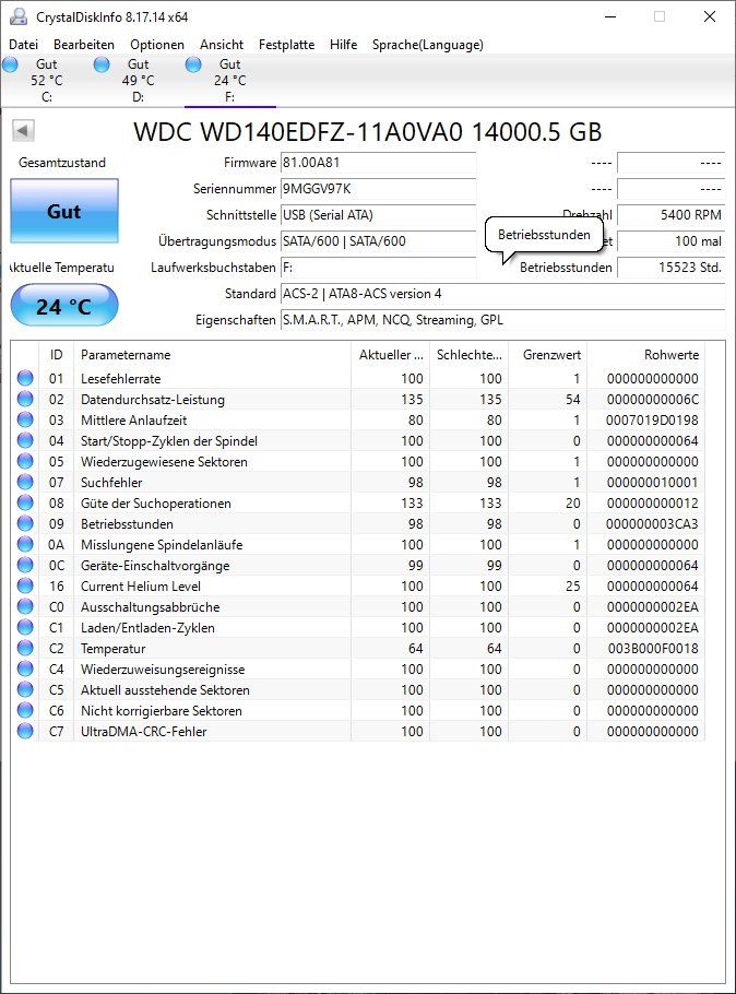 Western Digital Harddisks: WD Elements 14TB Externe Festplatte – Gebraucht aus Steinhausen von partelcius 1