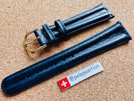 20mm Top Uhrenarmband, Leder, dunkelblau, Uhrenband