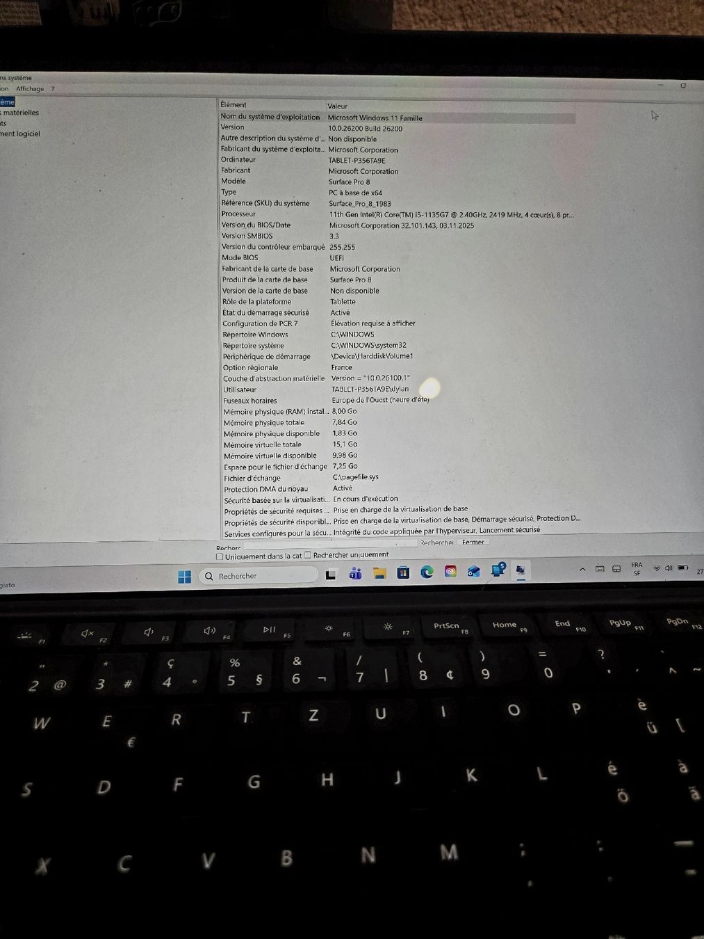 Microsoft Notebook: Microsoft surface 8 pro – Usato da Courtemaîche venduto da D.B29 1