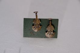 Silber 925 Ohrstecker/Anstecker - Sterling Geige/Streicher