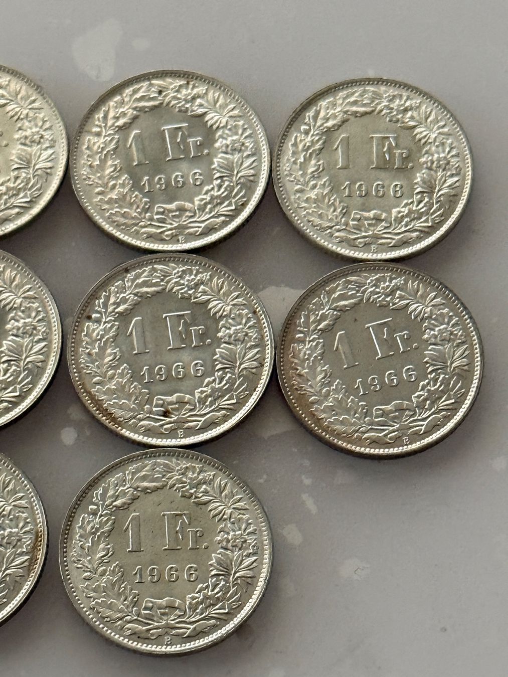 Alle Münzen: 10 x 1 Franken 1966  Silber  Stgl – Neu (gemäss Beschreibung) aus Wallisellen von SWISS_SILVER1 5