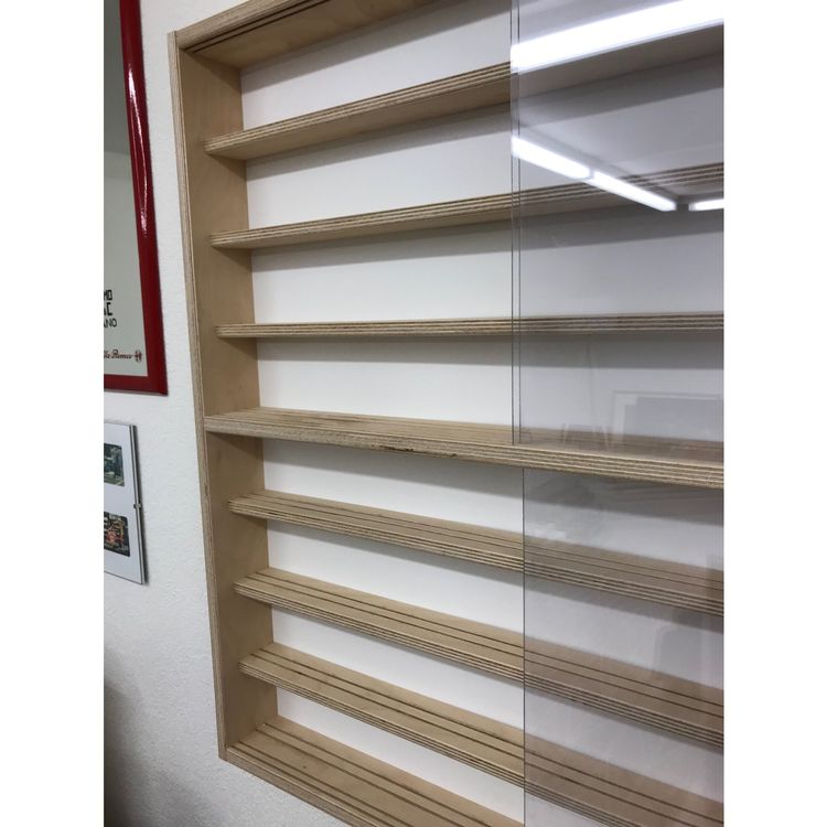 Wandmontierte Vitrine mit Magnettür – 4-stöckige Sammlervitrine