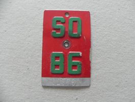 Velonummer Rad Velo SO 1986 Solothurn 86 Nummer Geschenk
