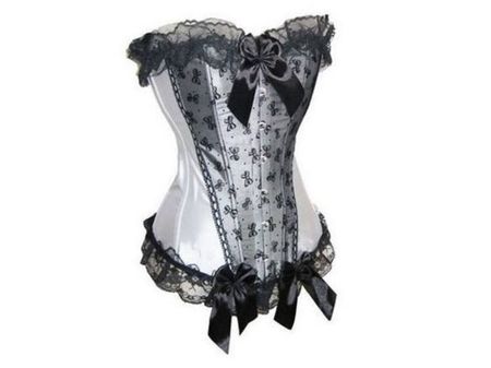 Corsage weiss mit Mäschchen NEU XL