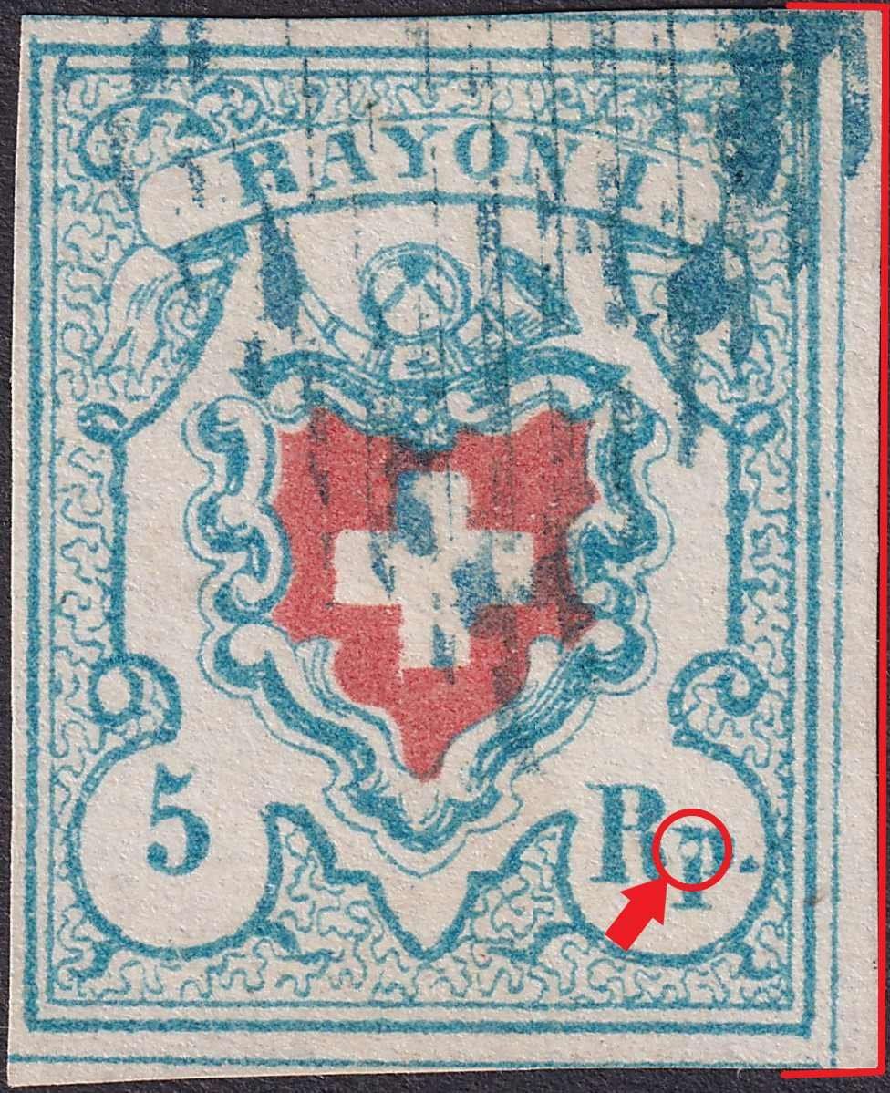Tutti i francobolli: Rayon I: T.32 C2-LU, mit Gruppen-Rand +Plattenfehler +Attest – Usato da Sursee venduto da Luzernerraute