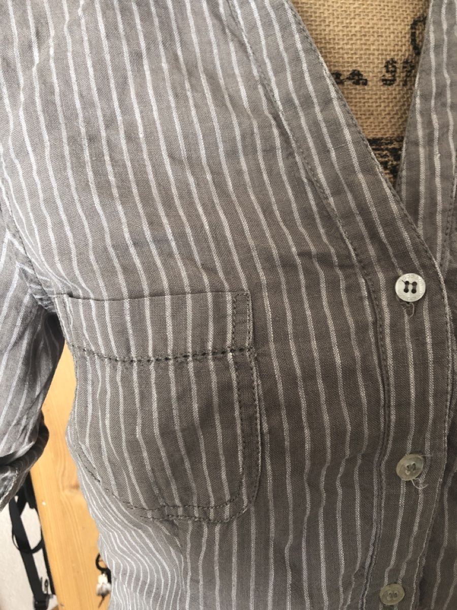 Camicette: Chemise/Tunique rayée , taille 36/38 en lin – Usato da Biel/Bienne venduto da Lianumi 2
