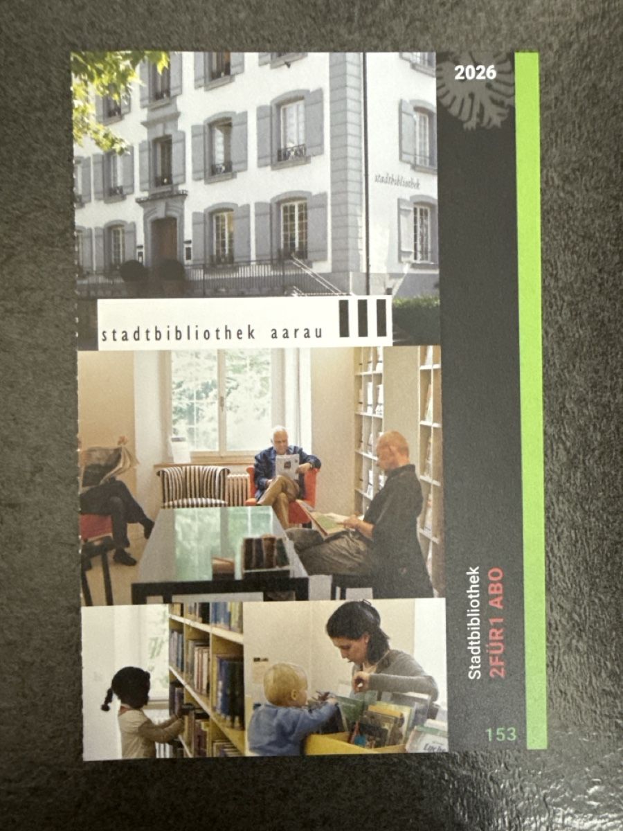 Buoni: 2für1 Abo Stadtbibliothek Aarau  – Nuovo (secondo la descrizione) da Gränichen venduto da cat_lady