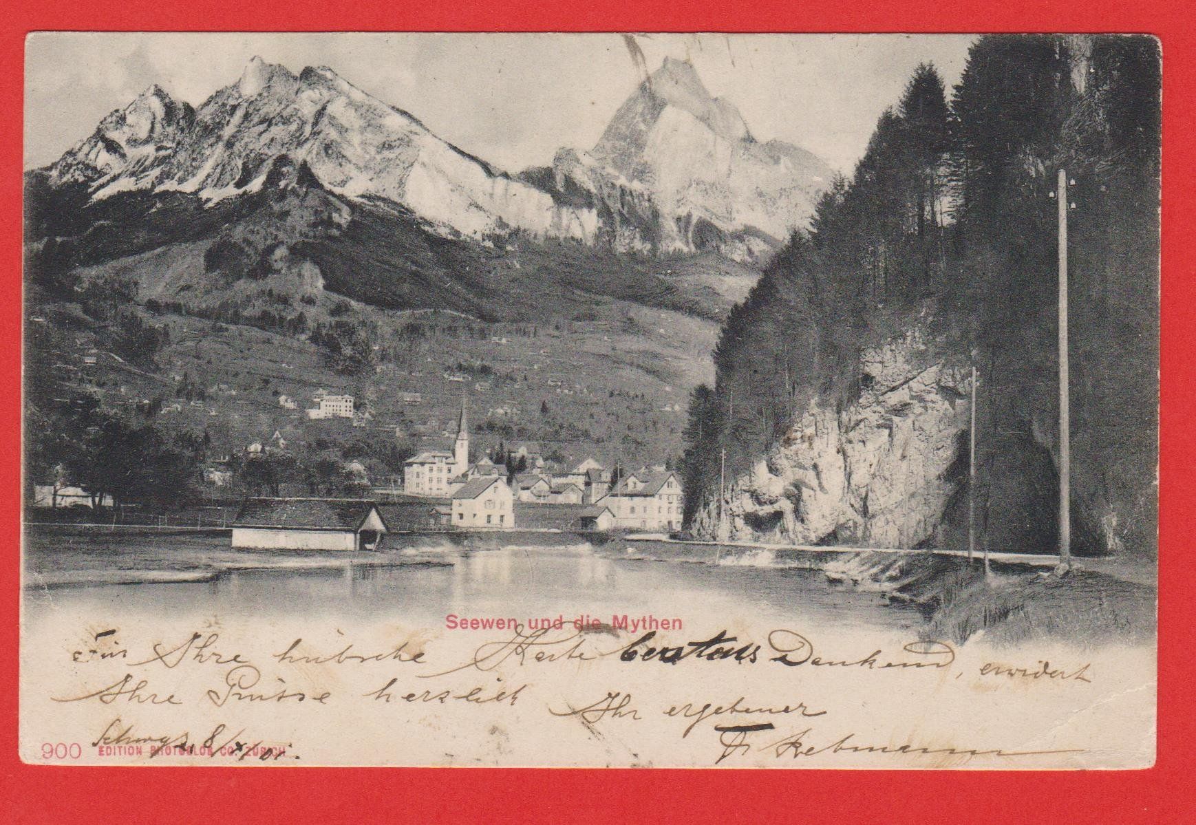 Cartes postales: Seewen   :   alte Ansichtskarte von 1901 – D'occasion à Vitznau par Ropaku