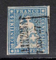 1856 Strubel Nr. 23C braun, roter Seidenfaden, signiert