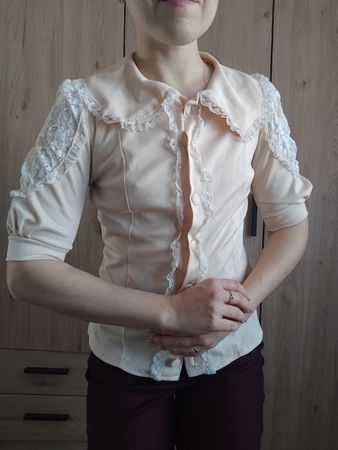 Vintage Peach Lace Blouse S