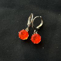 Silber 925 Orange Edelstein Kreolen