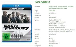 FAST & FURIOUS 7 - Bluray
