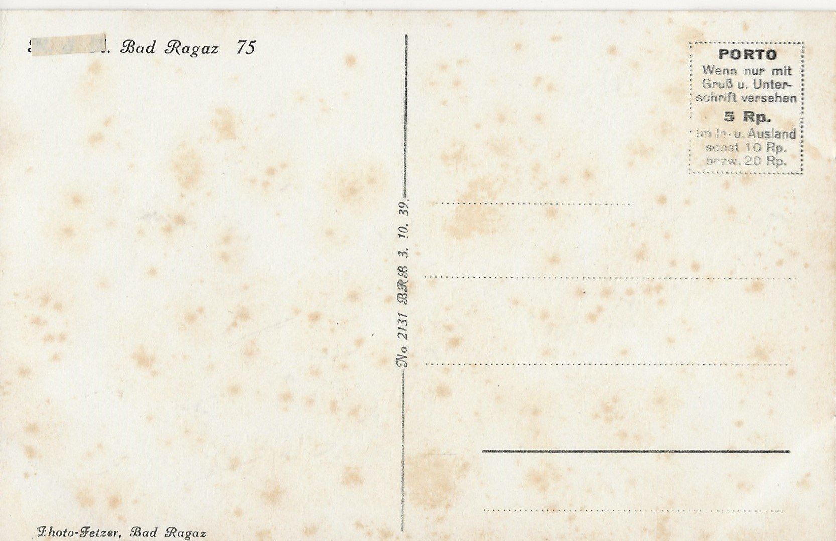 Cartoline postali: Bad Ragaz, Hotel – Usato da Frauenfeld venduto da Merk52 1