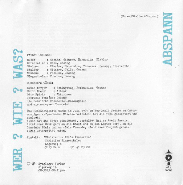 CD: Patent Ochsner SCHLACHTPLATTE CD – Usato da Kandergrund venduto da Sososo 5