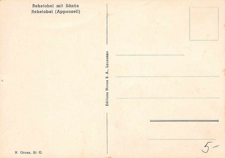 Ansichtskarten: Rehetobel mit Säntis, um 1940-45 – Gebraucht aus Frauenfeld von POML 1