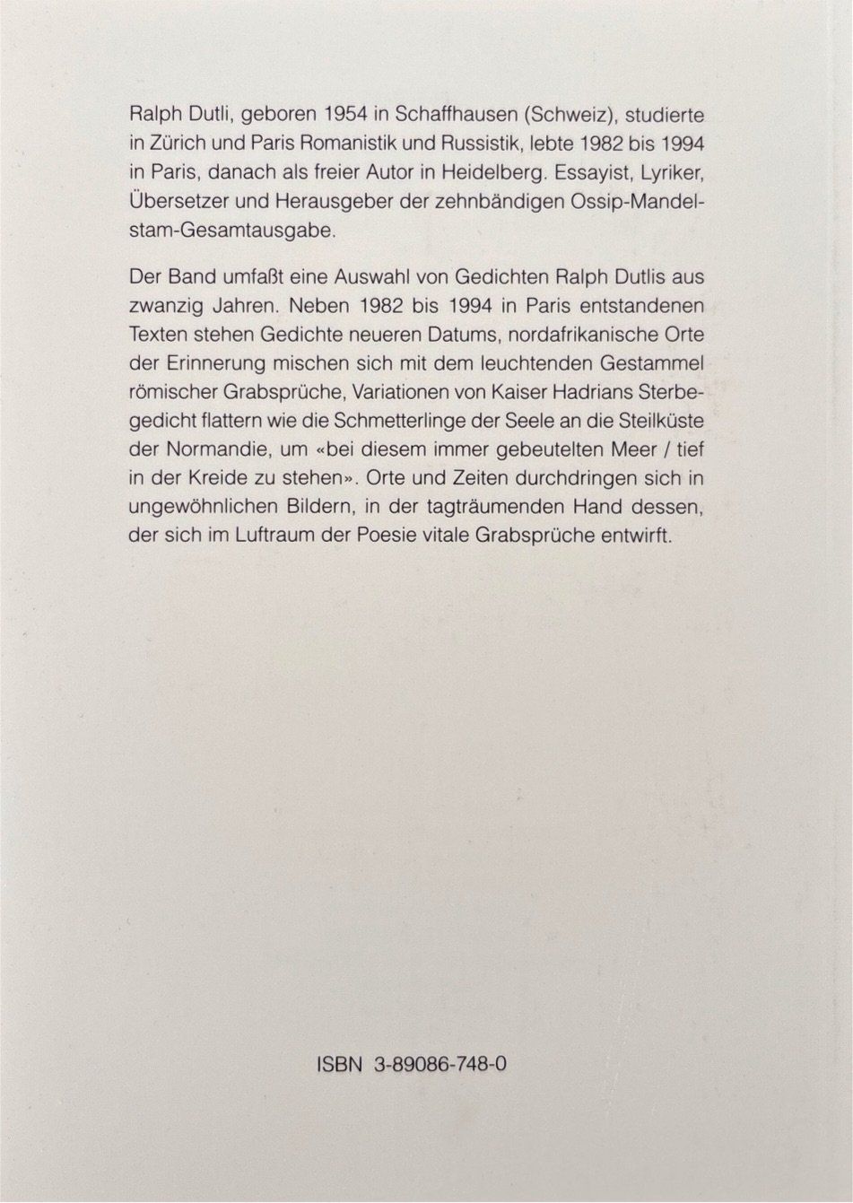 Libri: Ralph Dutli, Notizbuch der Grabsprüche – Nuovo (secondo la descrizione) da Sarnen venduto da Livres 1