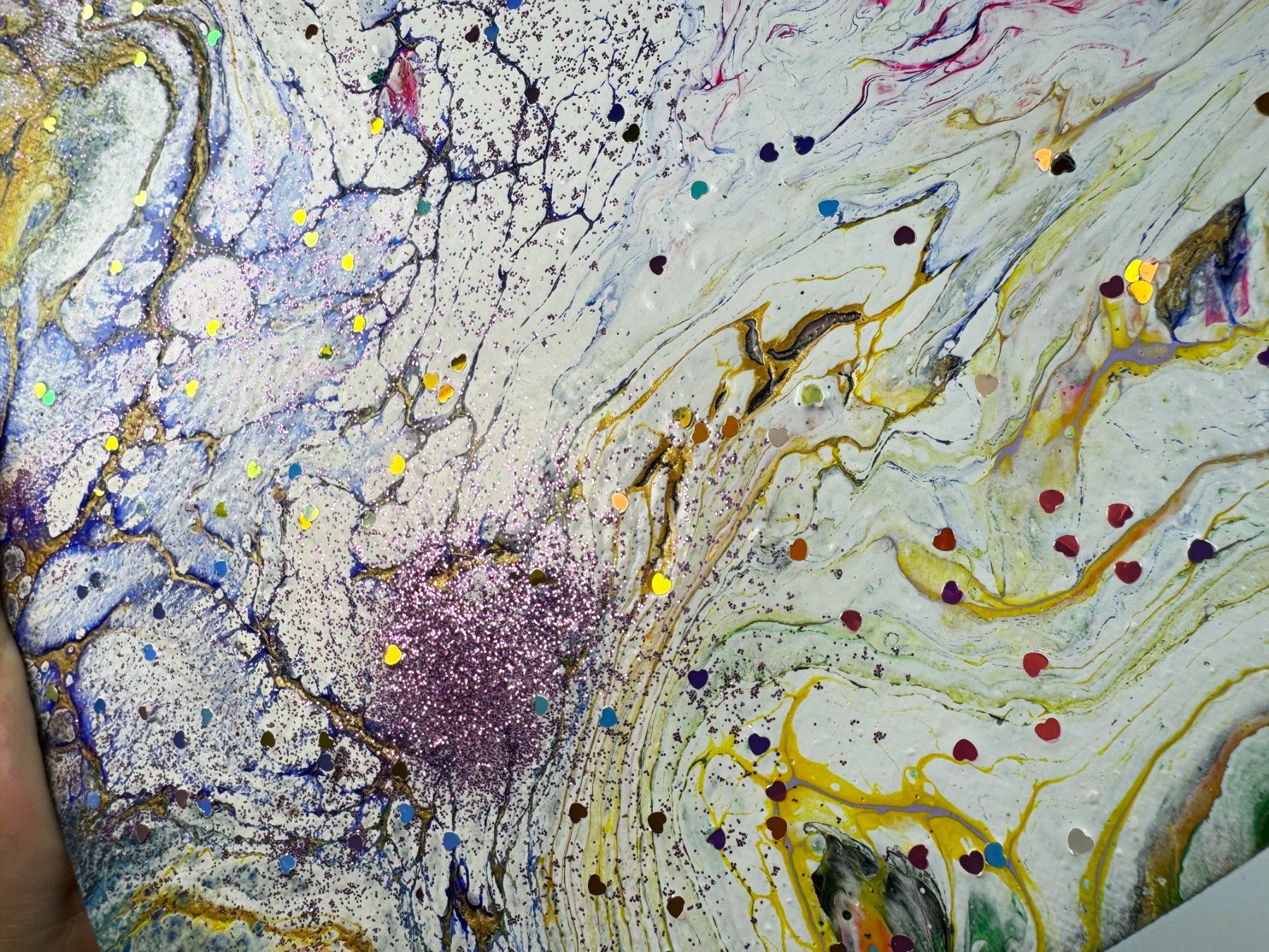 Dipinti: Acryl-Flüssigmalerei, Herzform – Usato da Schlieren venduto da MayaSheng1983 1