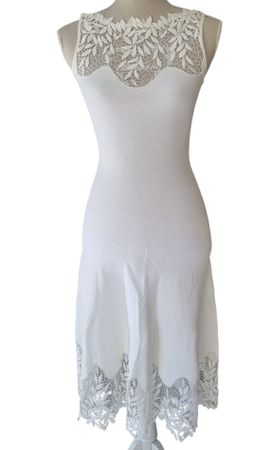 Sommerkleid mit Spitzenapplikation weiss von Blumarine