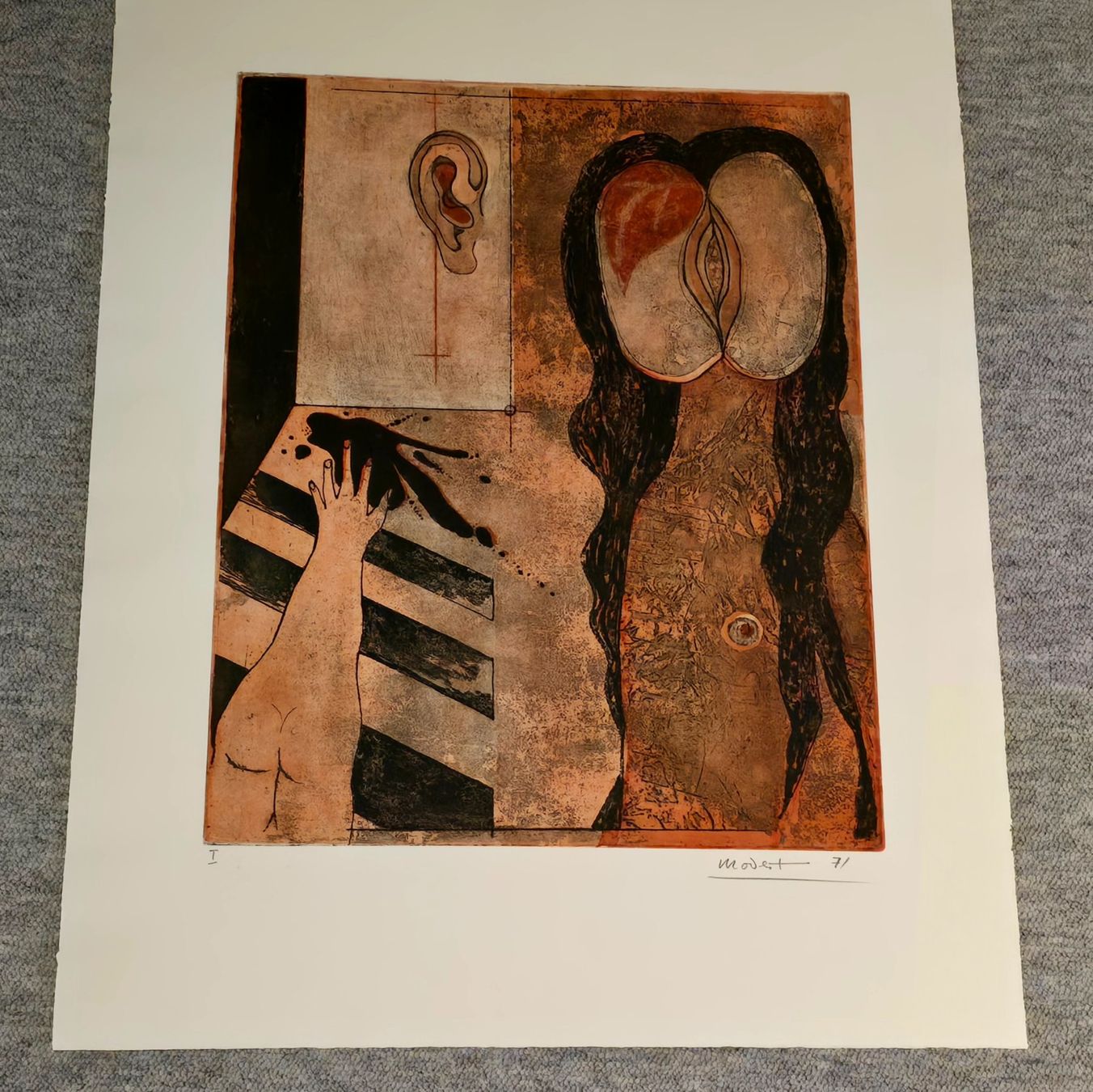 Grafiken & Lithographien: Christoph Modest - Farbradierung, handsigniert 1971 – Gebraucht aus Reinach BL von Pendling 5