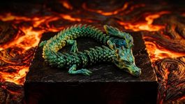 Artikulierter Drache mit Geweih