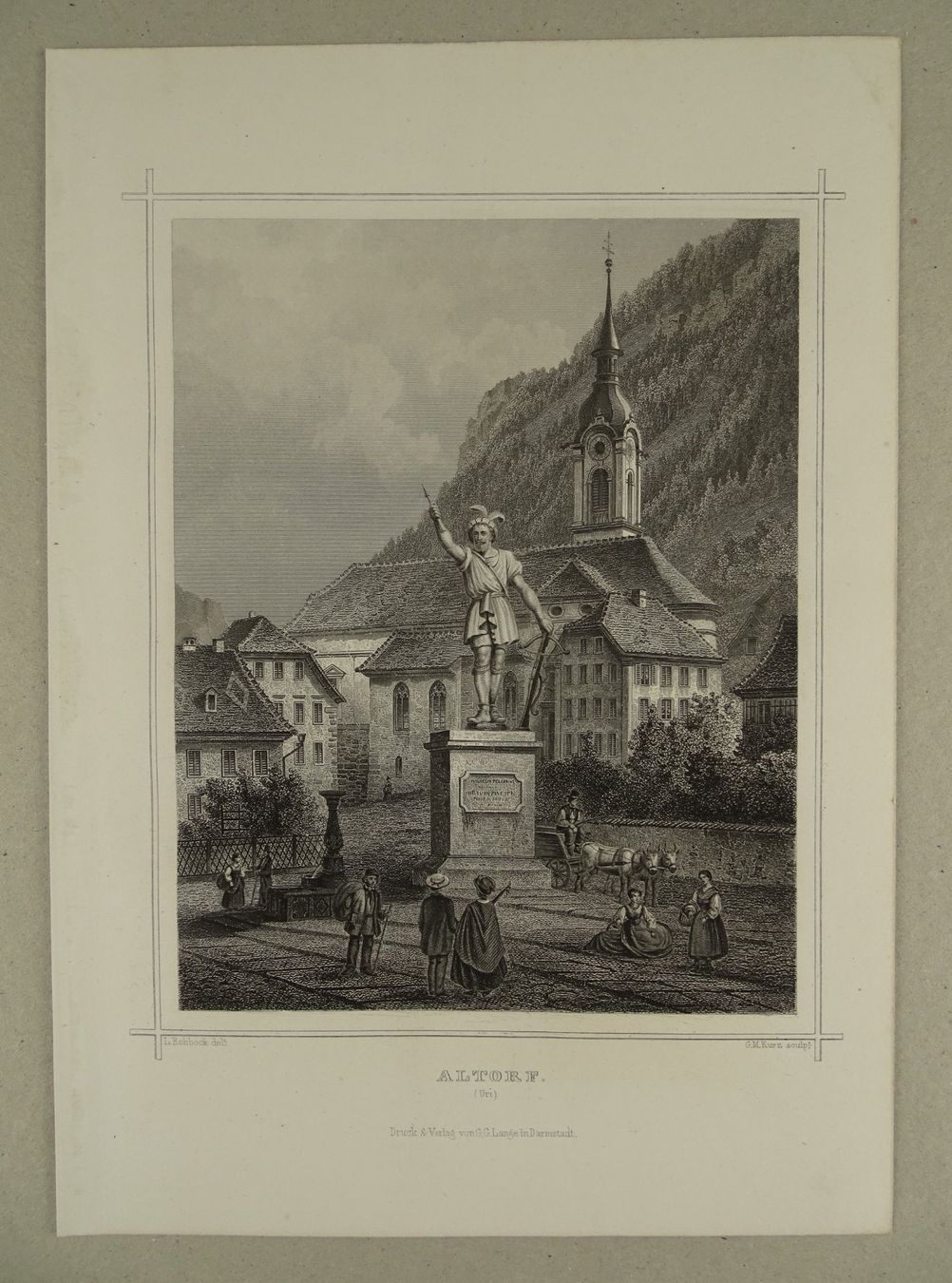 Incisioni: ALTDORF, STAHLSTICH NACH ROHBOCK 1870 – Usato da Grüningen venduto da Kartensammler