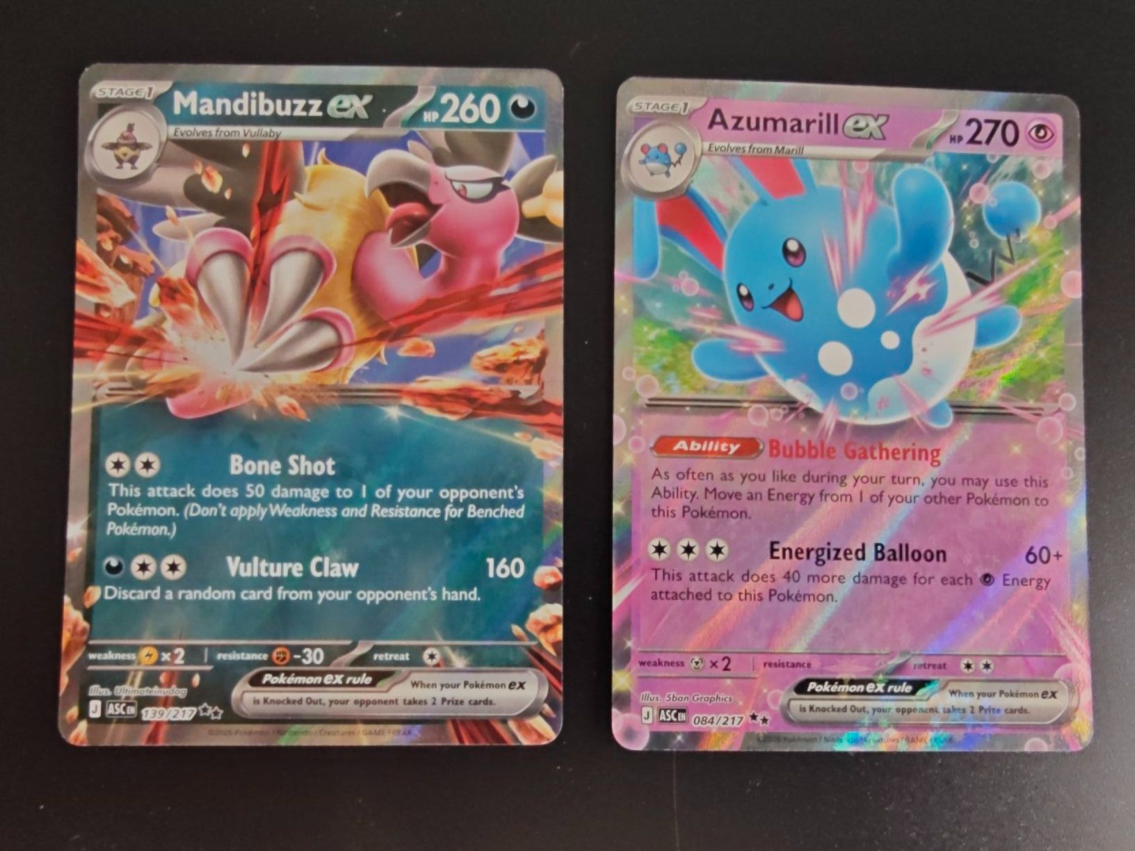 Pokémon Carte collezionabili: Mandibuzz ex & Azumarill ex-ENG- Heroes Ascended- ASC – Usato da Cormondreche venduto da pajojo