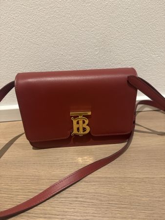 Burberry Bag Leather Burgundy Small New