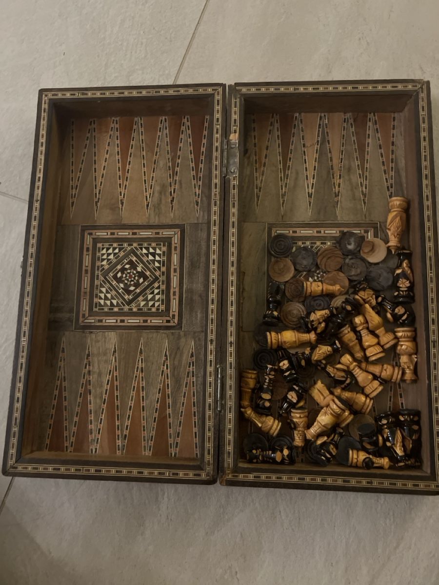 Giochi: Backgammon und Schach Set Holz Intarsien gebraucht – Usato da Bolligen venduto da Solina12 1