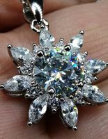 Collier argent avec diamant de moissanite de 1 ct certifié