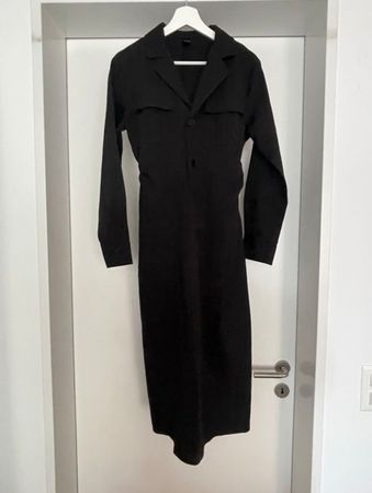 Schwarzes Hemdblusenkleid Grösse M Frühling Sommer