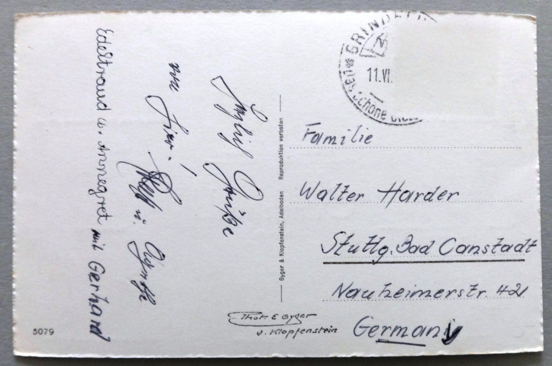 Cartoline postali: Grindelwald 1056 m – Difettoso da Fétigny venduto da Billy2miny 1