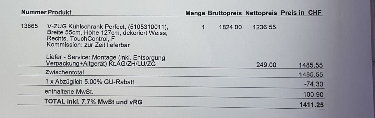 Frigoriferi: Réfrigérateur V-ZUG Perfect – Usato da Zürich venduto da jul_6jpt 4