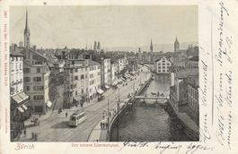 Zürich, Limmatquai, alte AK , Gruss aus Zürich  1902