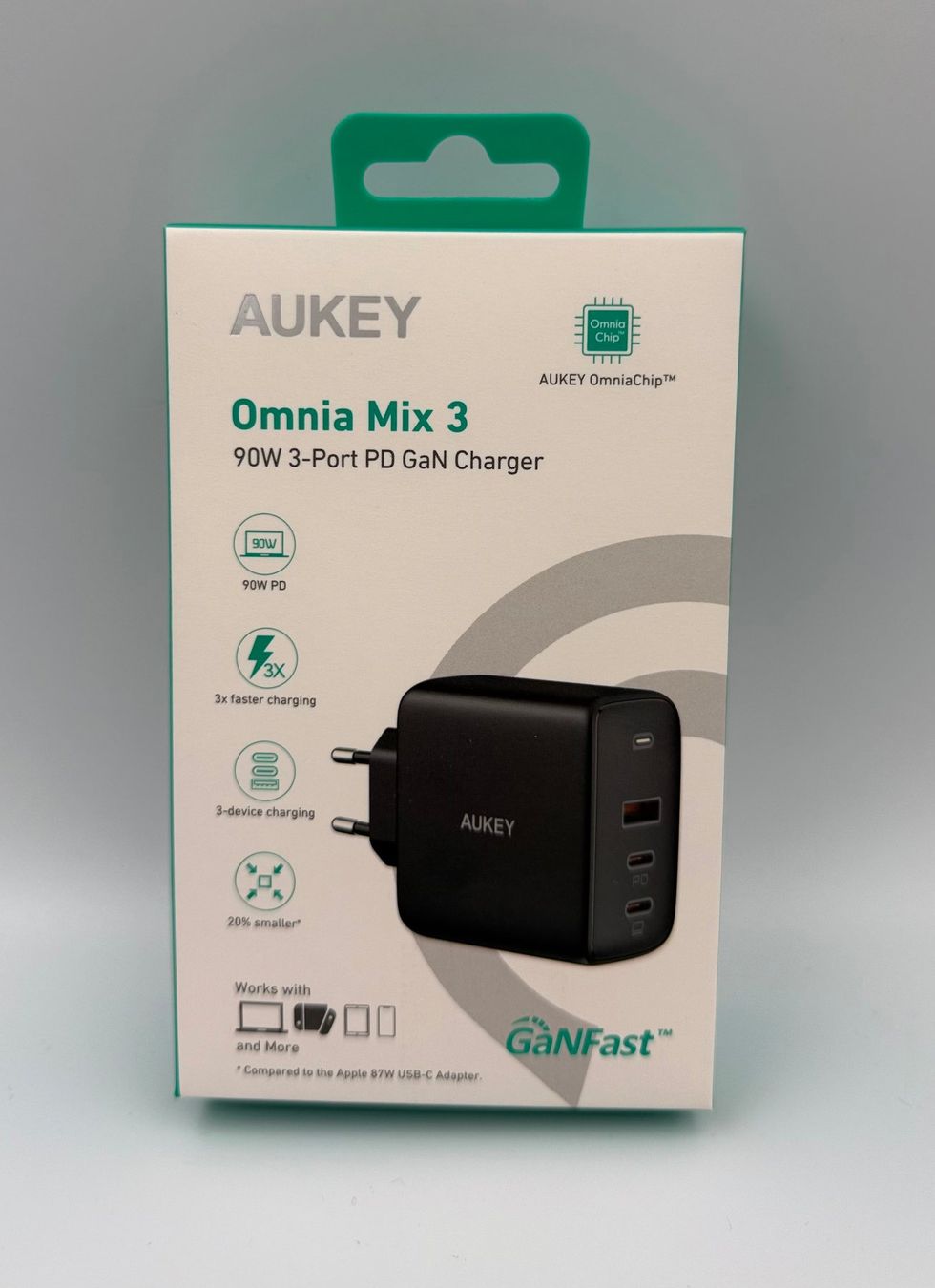 Aukey Caricabatterie: W GaN 3-Port Ladegerät - NEU & OVP! – Nuovo e nell'imballaggio originale da Basel venduto da Xani