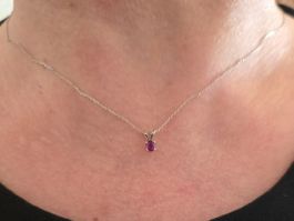 18 Karat Kette mit 585 Rubin Anhänger 100% echt