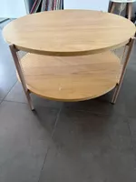 Round wooden coffee table light oak finish used