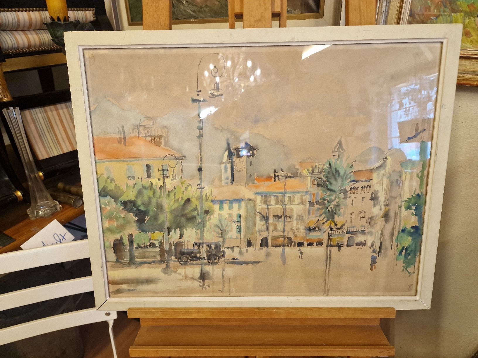 Dipinti: Gemälde Stadtansicht Aquarell, Monogrammiert – Usato da BERN venduto da Intarsia 1
